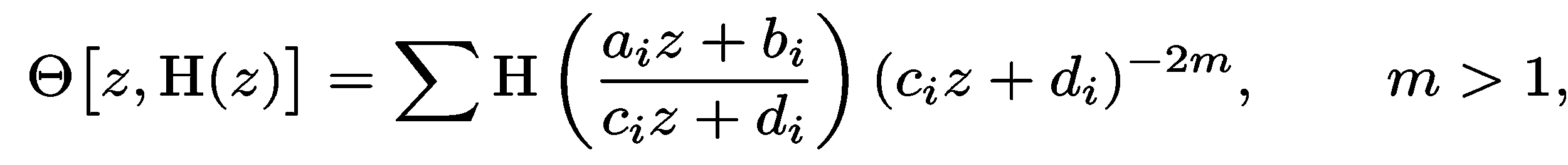 [Grec: Theta] [z, H(z)] =  [sum] H  ((a_{i}z + b_{i})/( c_{i}z + d_{i}))(c_{i}z + d_{i})^{2m},  m>1,