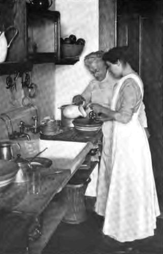 The Inheritance. The Country Girl working cheerfully
beside her mother, will learn much that will be of value to her in her
effort to make the housework of to-day a joy and not a burden.