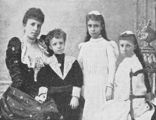 ALFONSO XIII., WITH HIS MOTHER AND SISTERS.