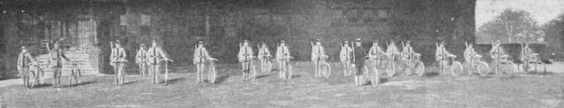 THE BICYCLE CORPS AT DRESS PARADE.
