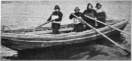 Sperling, de Sparling's en Moerkerk, redders van de drie laatste schipbreukelingen in hun vlet.