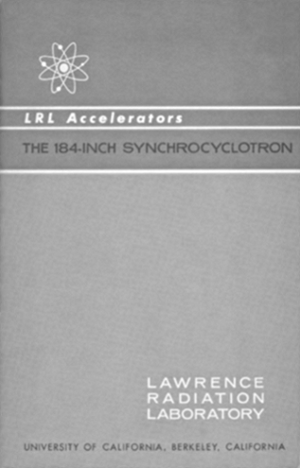 Front Cover of THE 184-INCH SYNCHROCYCLOTRON