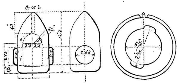 A drawing showing the difference in the shape of the
projections