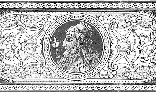 Engraving of a king