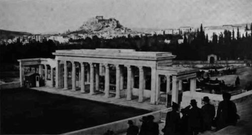 WE LOOKED ACROSS THE ENTRANCE AND THERE ROSE THE ACROPOLIS, HIGH AGAINST THE BLUE