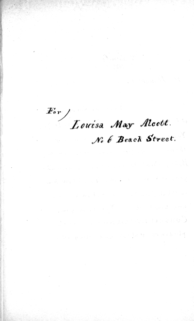 Page 1 of letter for Louisa May Alcott 1839
