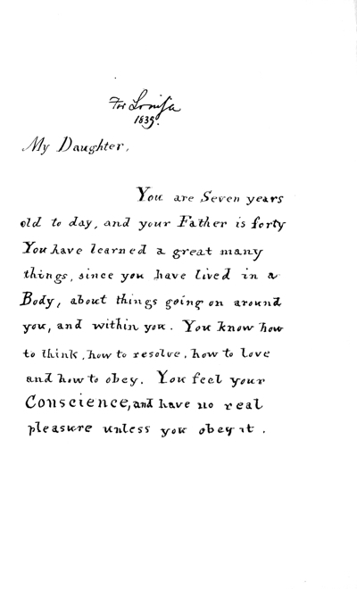 Page 2 of letter for Louisa May Alcott 1839
