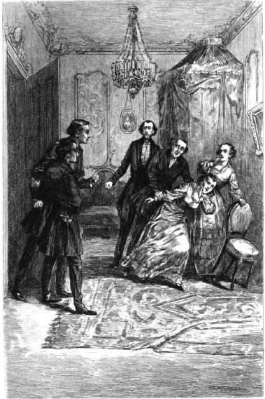 "M. de Maillefort, accompanied by Gerald, burst into the
room."
Original etching by Adrian Marcel.