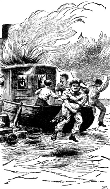 the engineer seized Walter by the waist and leaped overboard.