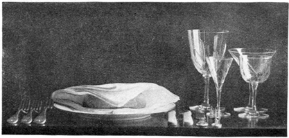 Position of plates and glasses