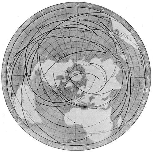 Fig. 36.—Central eclipses for the first two decades of the twentieth century.
Oppolzer.