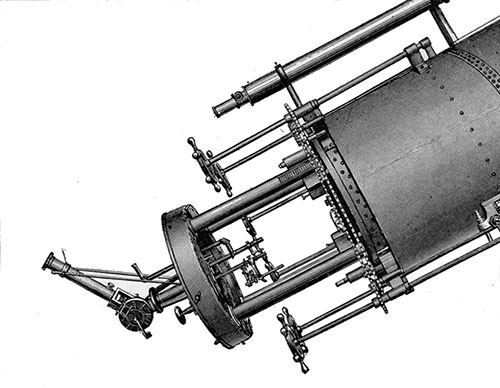 Fig. 49.—A spectroscope attached to the Yerkes telescope.