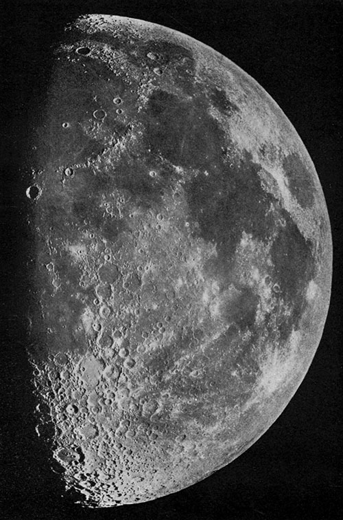 THE MOON, ONE DAY AFTER FIRST QUARTER.

From a photograph made at the Paris Observatory.