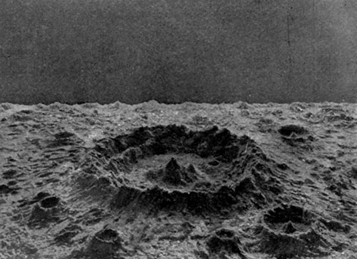 Fig. 63.—A typical lunar crater.—Nasmyth and Carpenter.