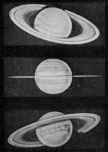 Fig. 91.—Aspects of Saturn's rings.