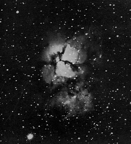 Fig. 142.—The Trifid nebula.—Keeler.