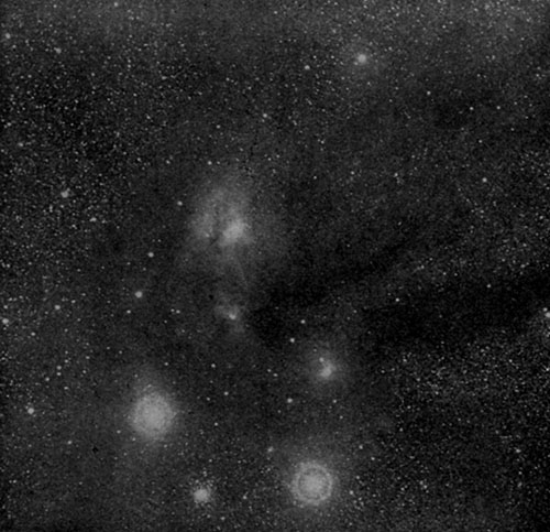 Fig. 145.—Great nebula about the star ρ Ophiuchi.—Barnard.