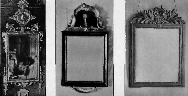 Plate XLV.—Mirror, 1770; Lafayette Courting Mirror, Osgood Collection; Empire Mirror, 1810.