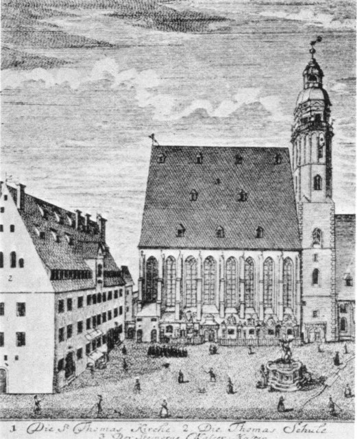 The Church and School of St. Thomas, Leipzig, in 1723.