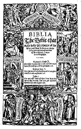 A Page from the Coverdale Bible
Being the First Complete English Bible
It was Tyndale's Translation Revised by Coverdale
It Bears Date of 1535, and Designs on the
Title Page are Attributed
to Holbein