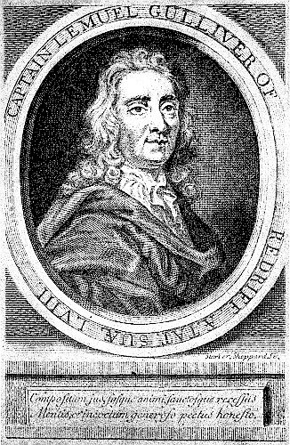 Frontispiece to the
First Edition of "Gulliver's Travels"
a Portrait Engraved in Copper of
Captain Lemuel Gulliver
of Redriff