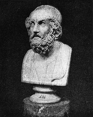 Bust of Homer in the Museum of Naples
Another Fine Bust is in the Louvre at Paris
but all are Idealized for the World
has no Authentic Records of the
Author of the
"Iliad" and the "Odyssey"