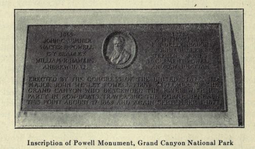 Inscription of Powell Monument, Grand Canyon National Park