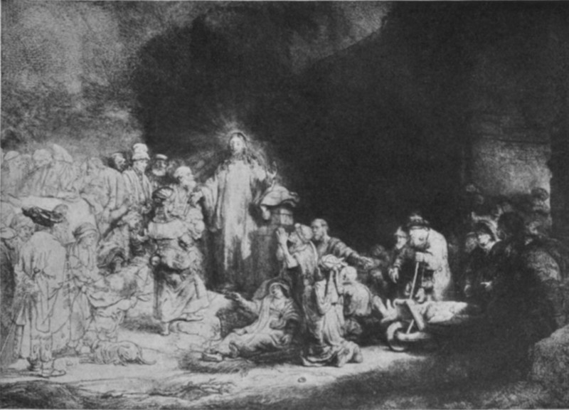 Christ Healing the Sick, Etching, Rembrandt, 1607-1669