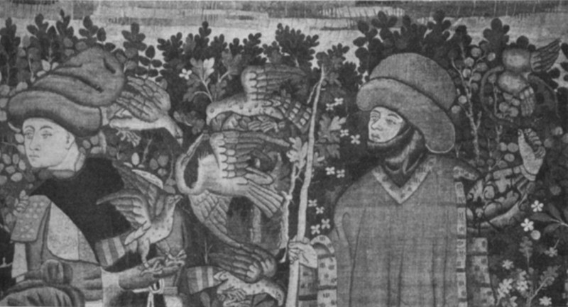 Detail: Falcons Attacking a Heron; Hunter with Lure Detail: Falcons Attacking a Heron; Hunter with Lure