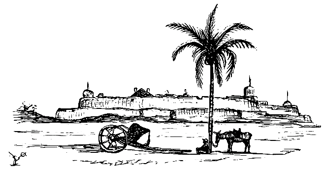 One of the Fortifications.—Sketched from the end of the
Passeo, on a day hot enough to give anything but a donkey the brain
fever.