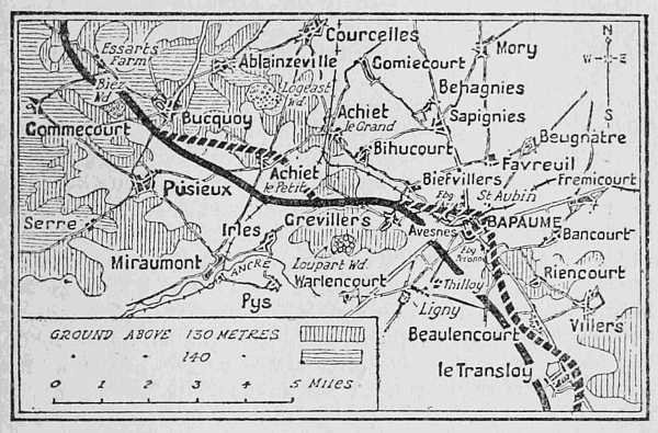 Map of the Bapaume Sector