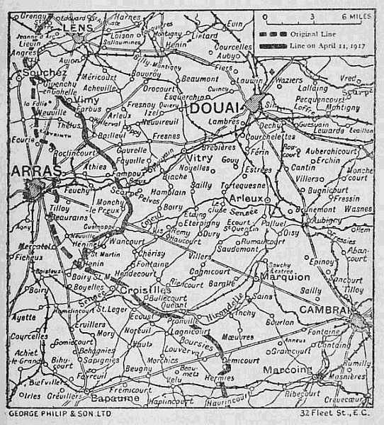 Map of the Arras front