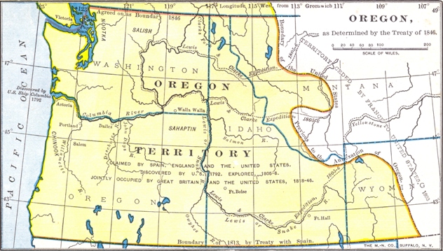 OREGON, as Determined by the Treaty of 1846