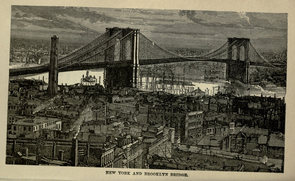 NEW YORK AND BROOKLYN BRIDGE.