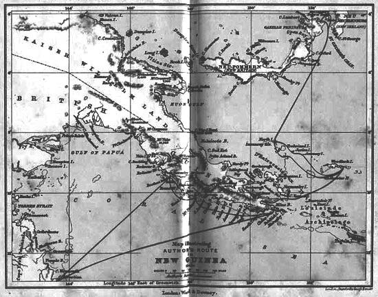Map illustrating Author's route in New Guinea