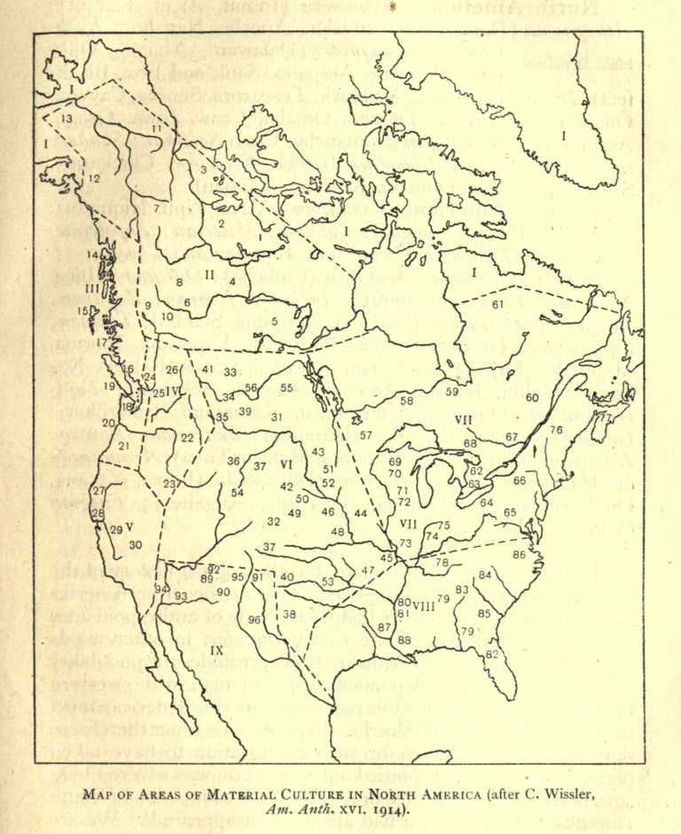 Map of Areas of Material Culture in North America.
