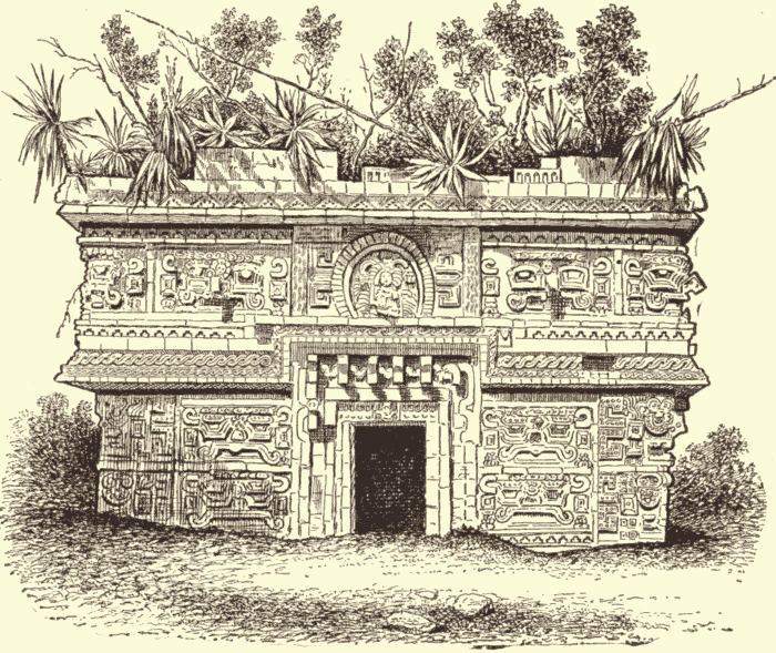 Ruined Building at Chicken Itza. (After Stephens.) Illustration.