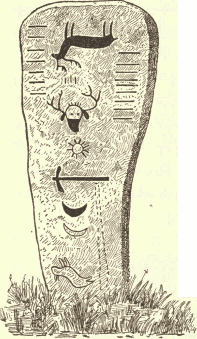 Ojibwa Gravepost. (From Schoolcraft.) Illustration.