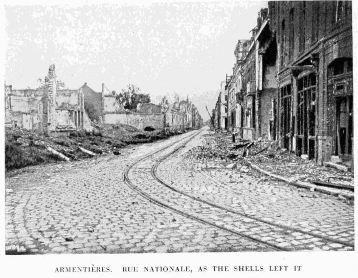 ARMENTIRES. RUE NATIONALE, AS THE SHELLS LEFT IT