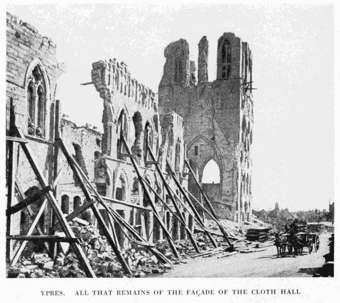 YPRES. ALL THAT REMAINS OF THE FAADE OF THE CLOTH HALL
