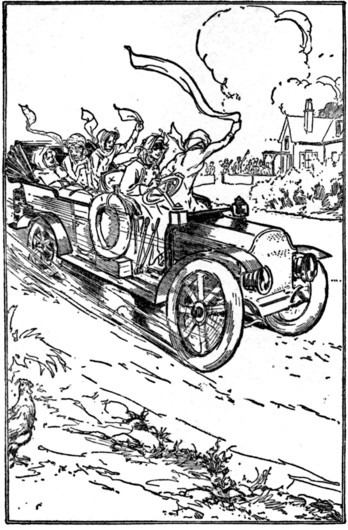 “The Automobile Girls” Were Fairly Started. Frontispiece.