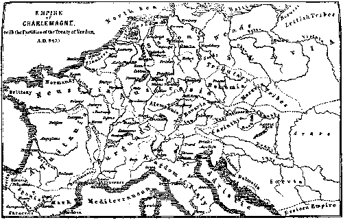 EMPIRE of CHARLEMAGNE, (with the Treaty of Verdun, A. D. 843.)