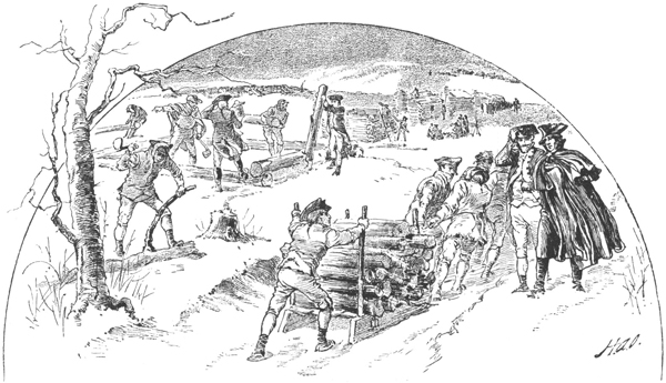 Building The Huts At Valley Forge.