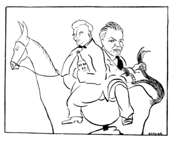 (caricature of Don Marquis and Christopher Morley)