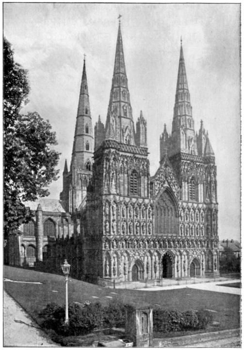 LICHFIELD CATHEDRAL FROM THE WEST.