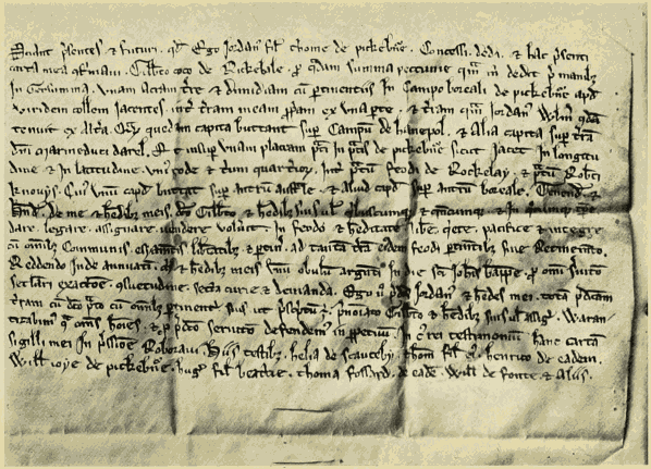 Before 1290. Charter of Jordan de Pickeburne. (Brodsworth near Doncaster)
