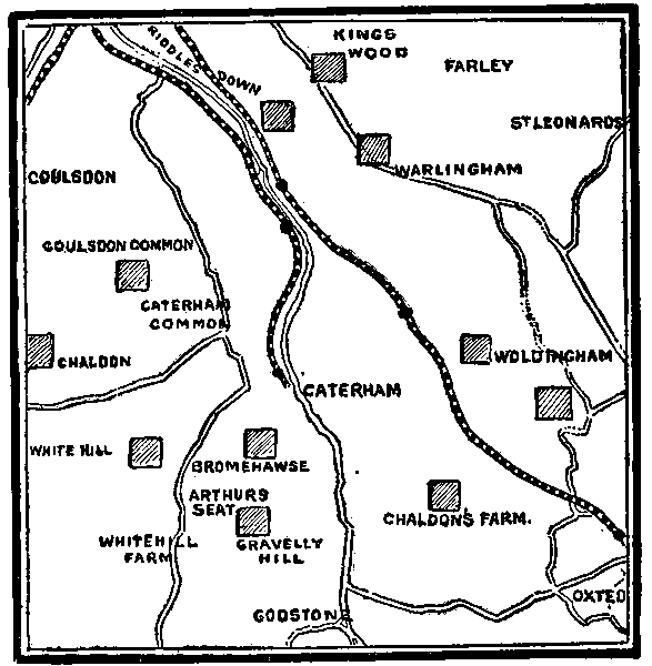 THE BATTLE OF CATERHAM: PLAN OF THE BRITISH POSITIONS.
