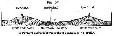 Section of
carboniferous rocks of Lancashire.