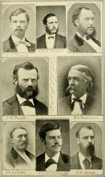 Portraits of All but
Two Members of the Boat Party of the U.S. Colorado River Expedition of 1871.