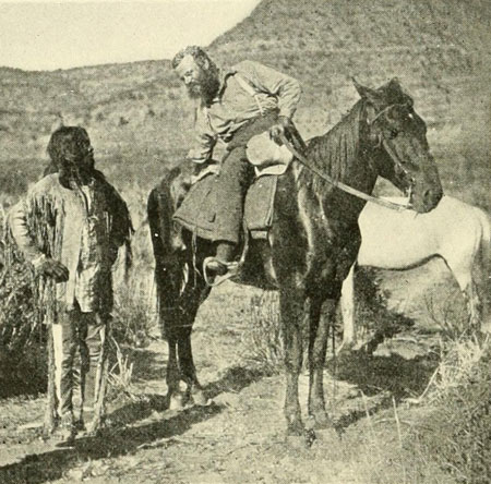 Major Powell and a
Pai Ute. Southern Utah, 1872.